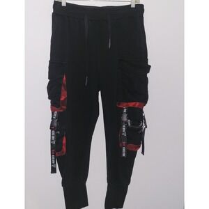 NevStudio Activewear Sweatpants Urbanwear Size XL 30x27 Black Pockets Cargo